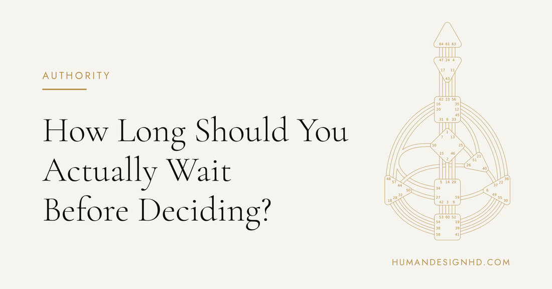 How Long Should You Actually Wait Before Deciding. Human Design HD.