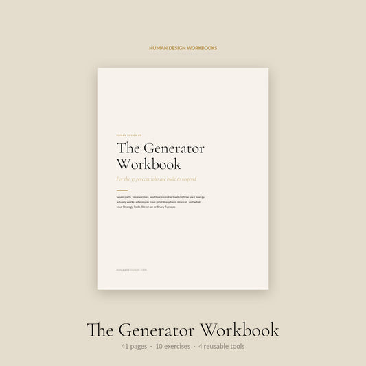 Human Design Generator Workbook cover