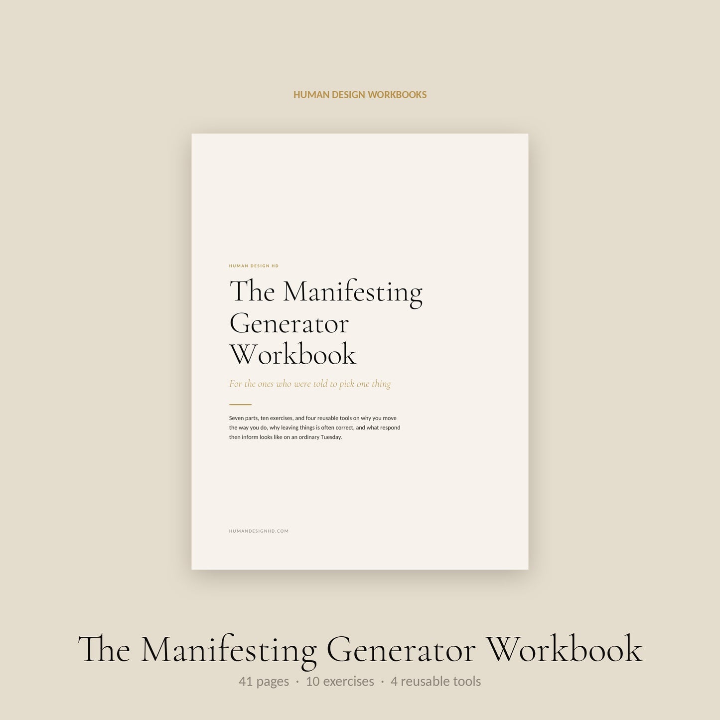 Human Design Manifesting Generator Workbook cover