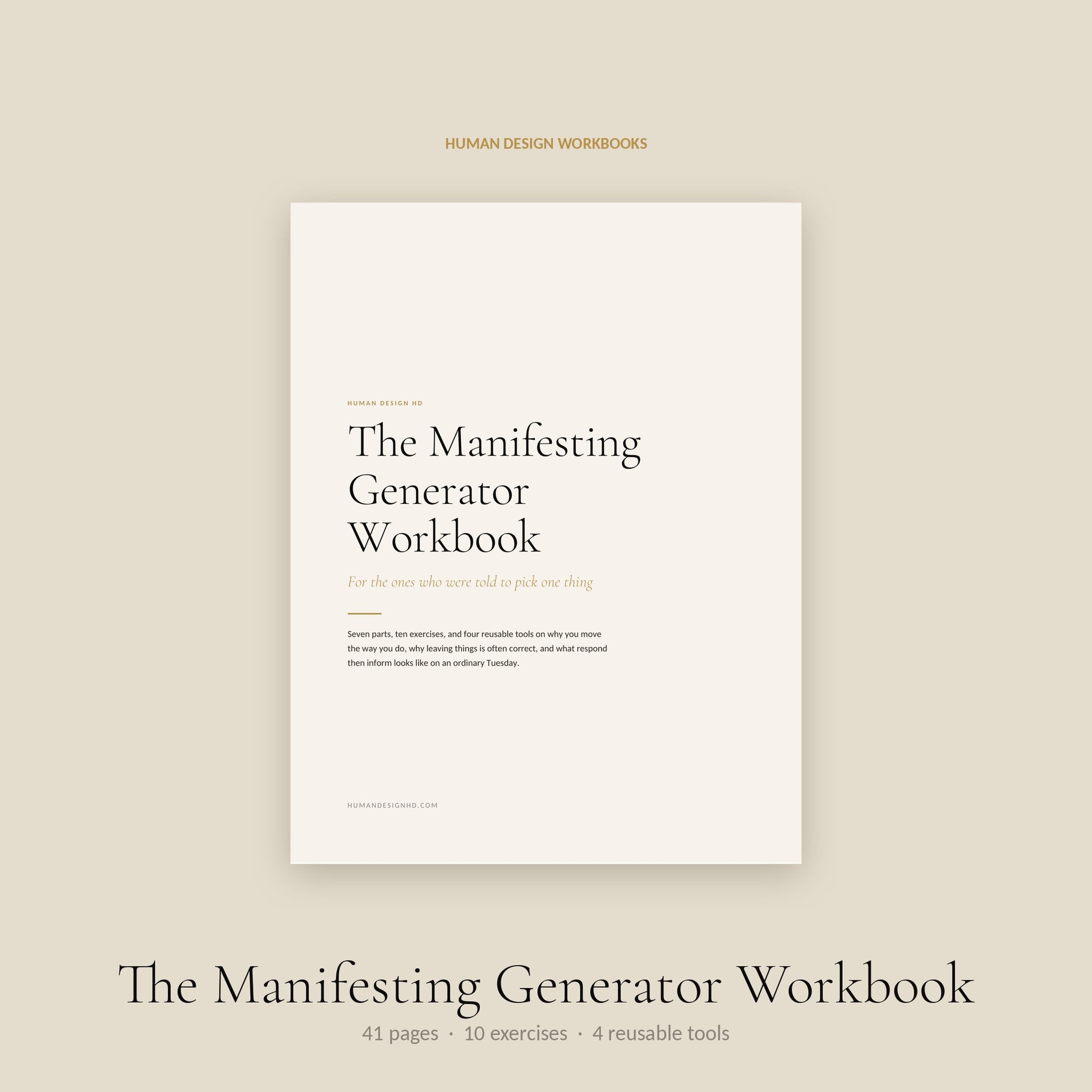 Human Design Manifesting Generator Workbook cover