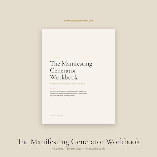 Human Design Manifesting Generator Workbook cover