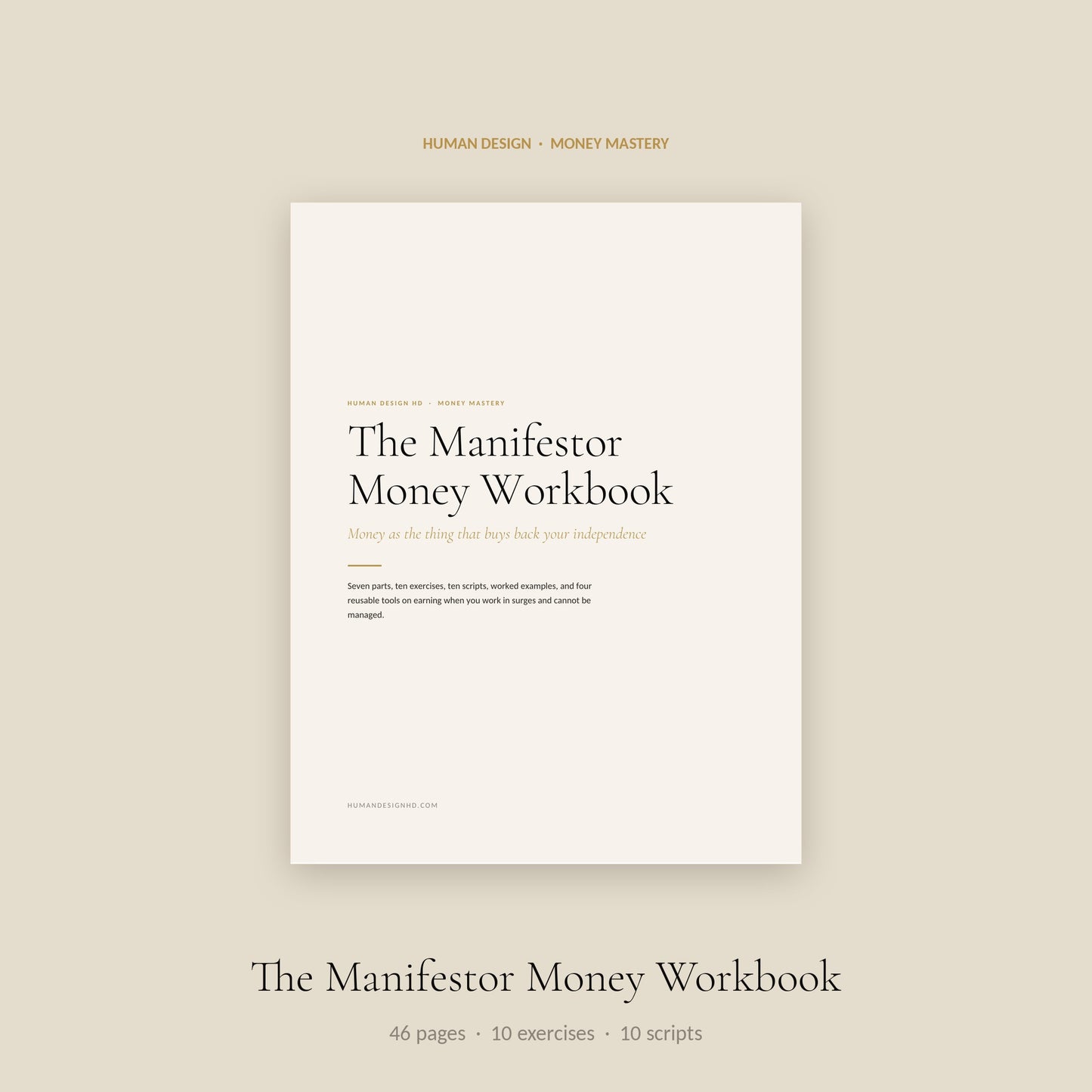 Human Design Manifestor Money Workbook cover