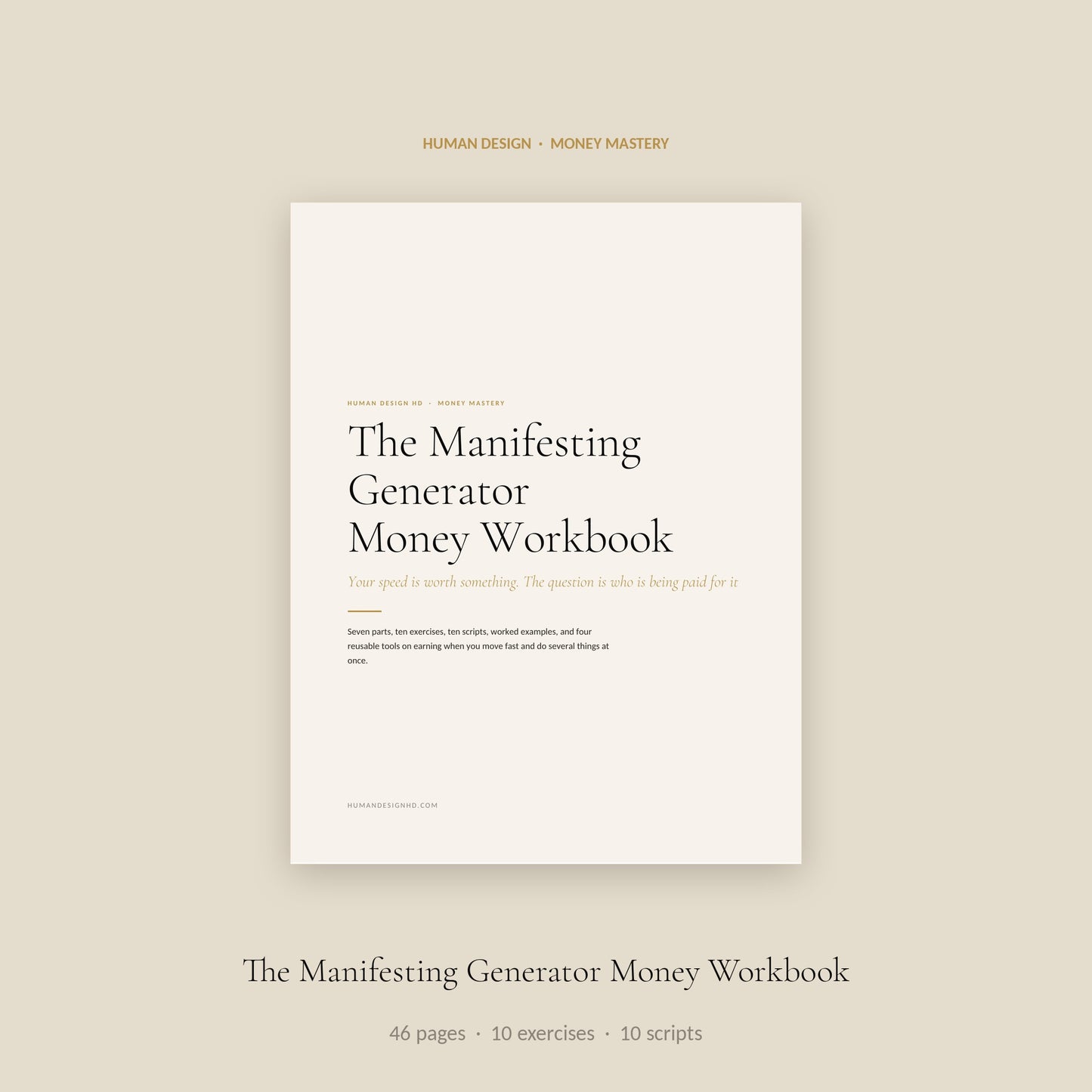 Human Design Manifesting Generator Money Workbook cover