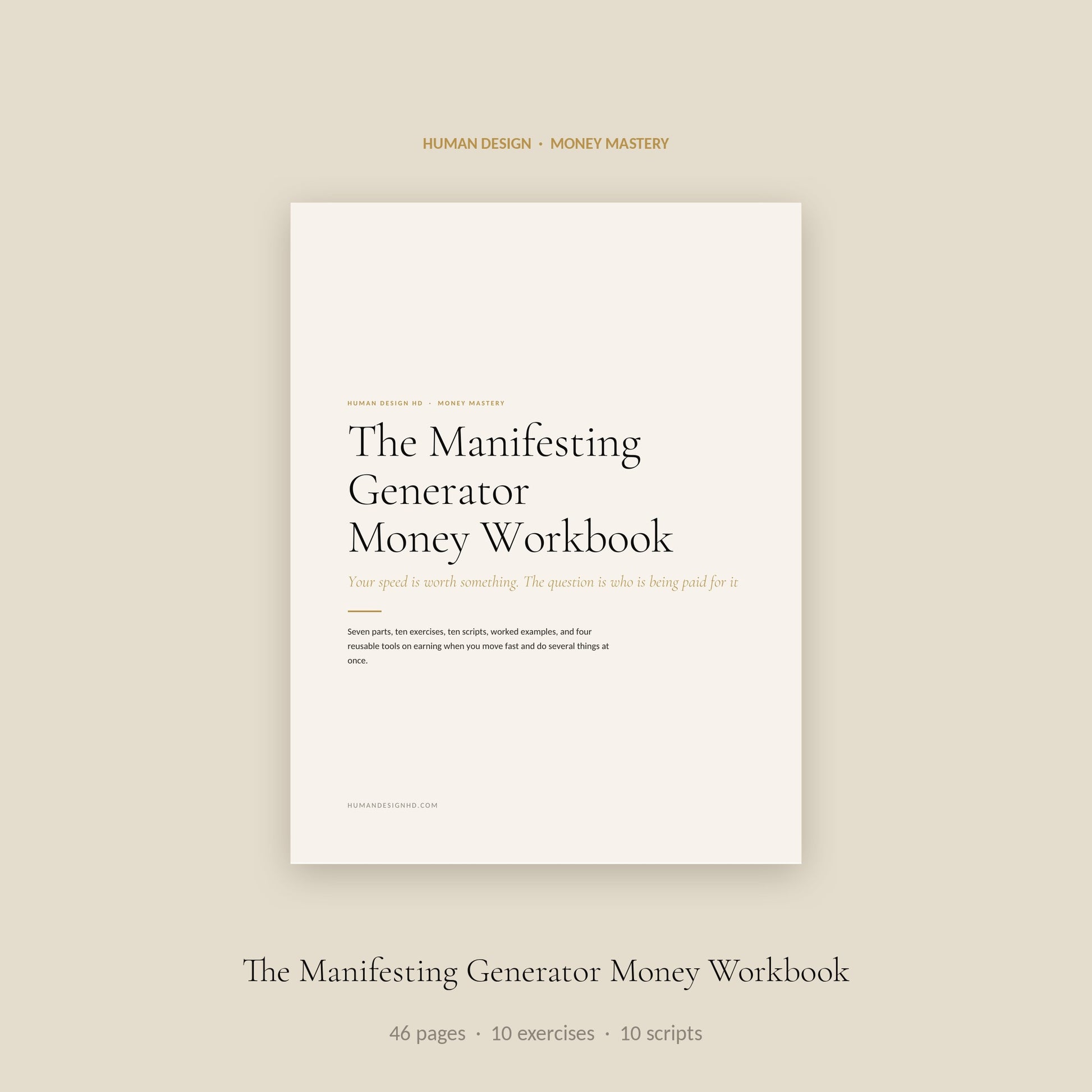 Human Design Manifesting Generator Money Workbook cover