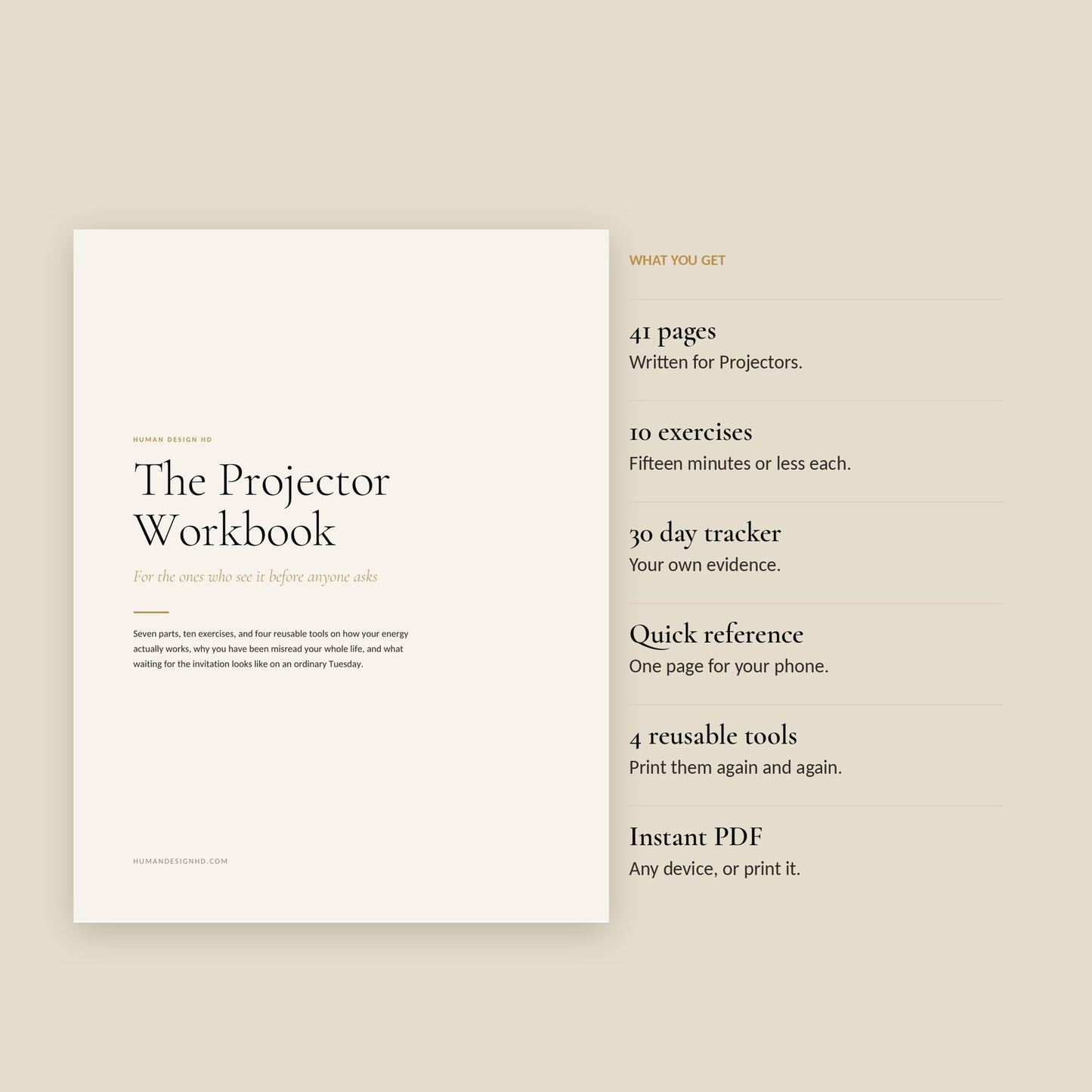 Human Design Projector Workbook, what You Get