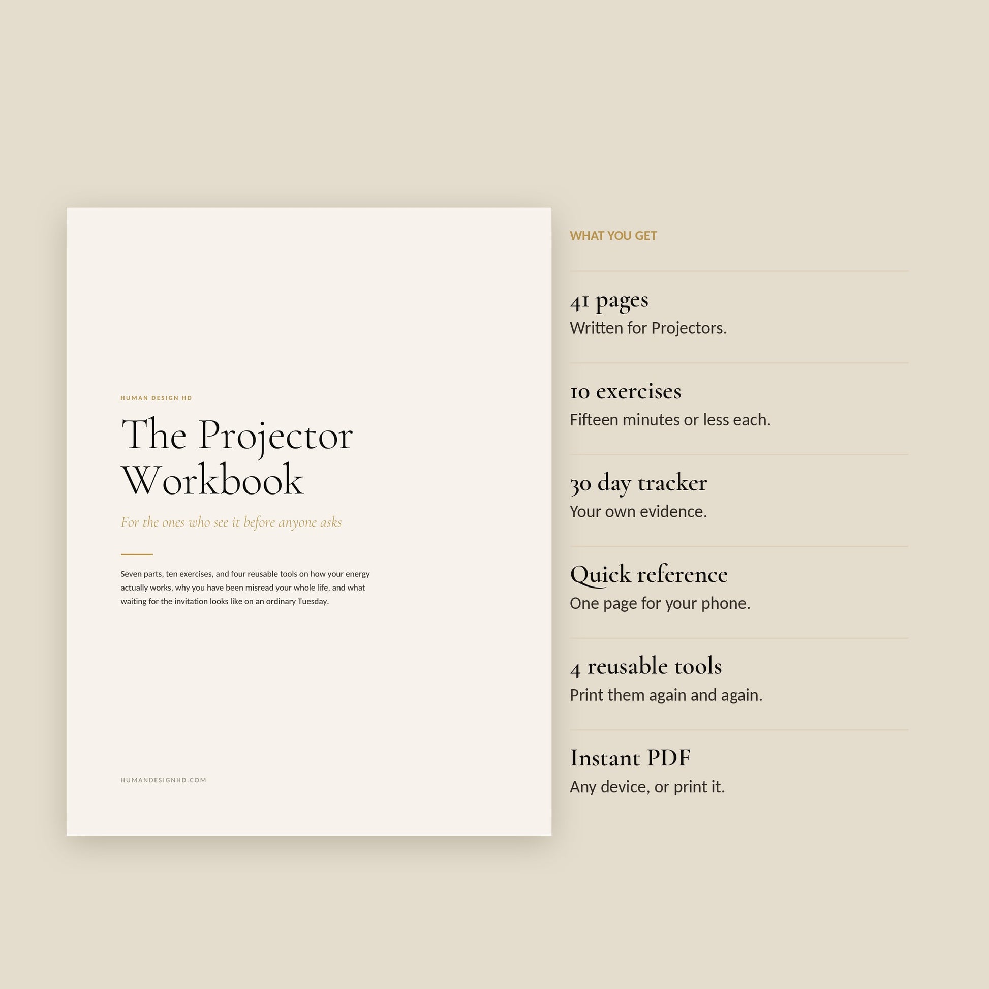 Human Design Projector Workbook, what You Get
