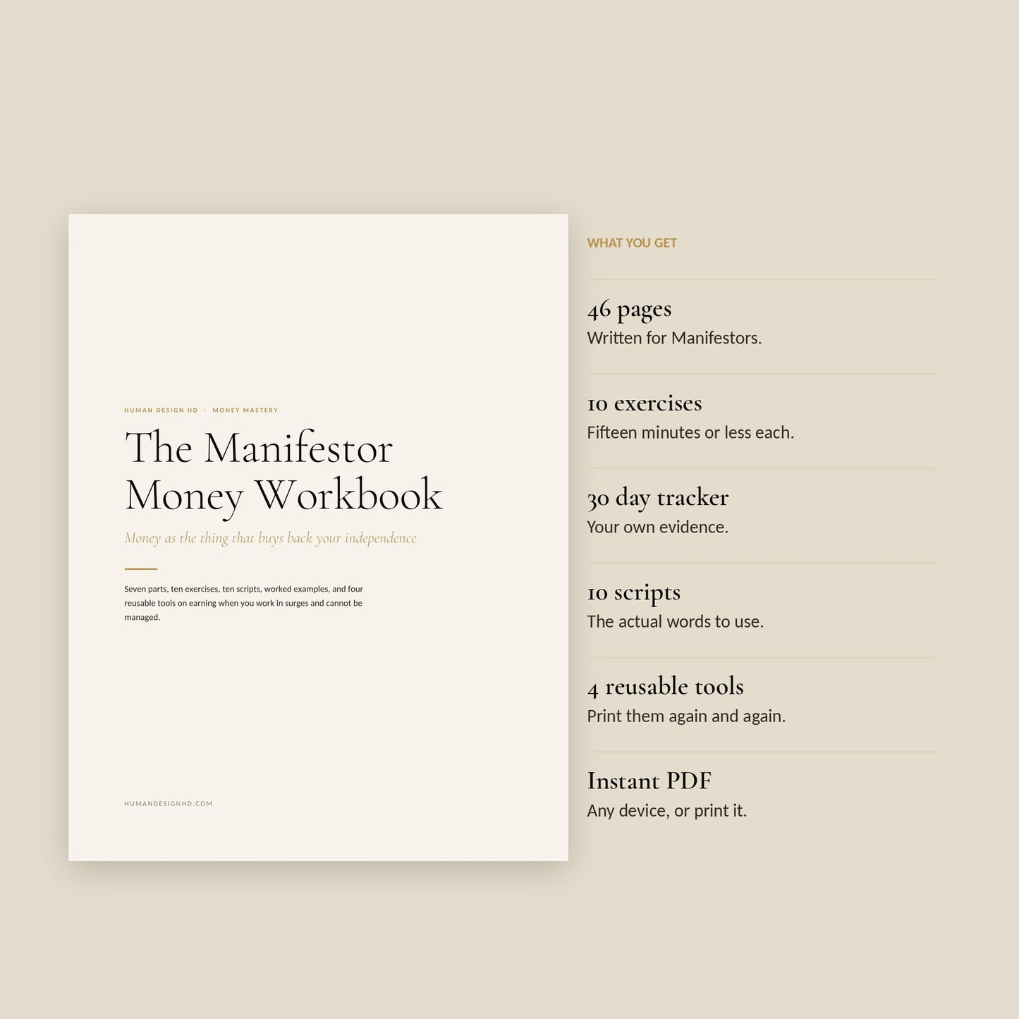 Human Design Manifestor Money Workbook, what You Get