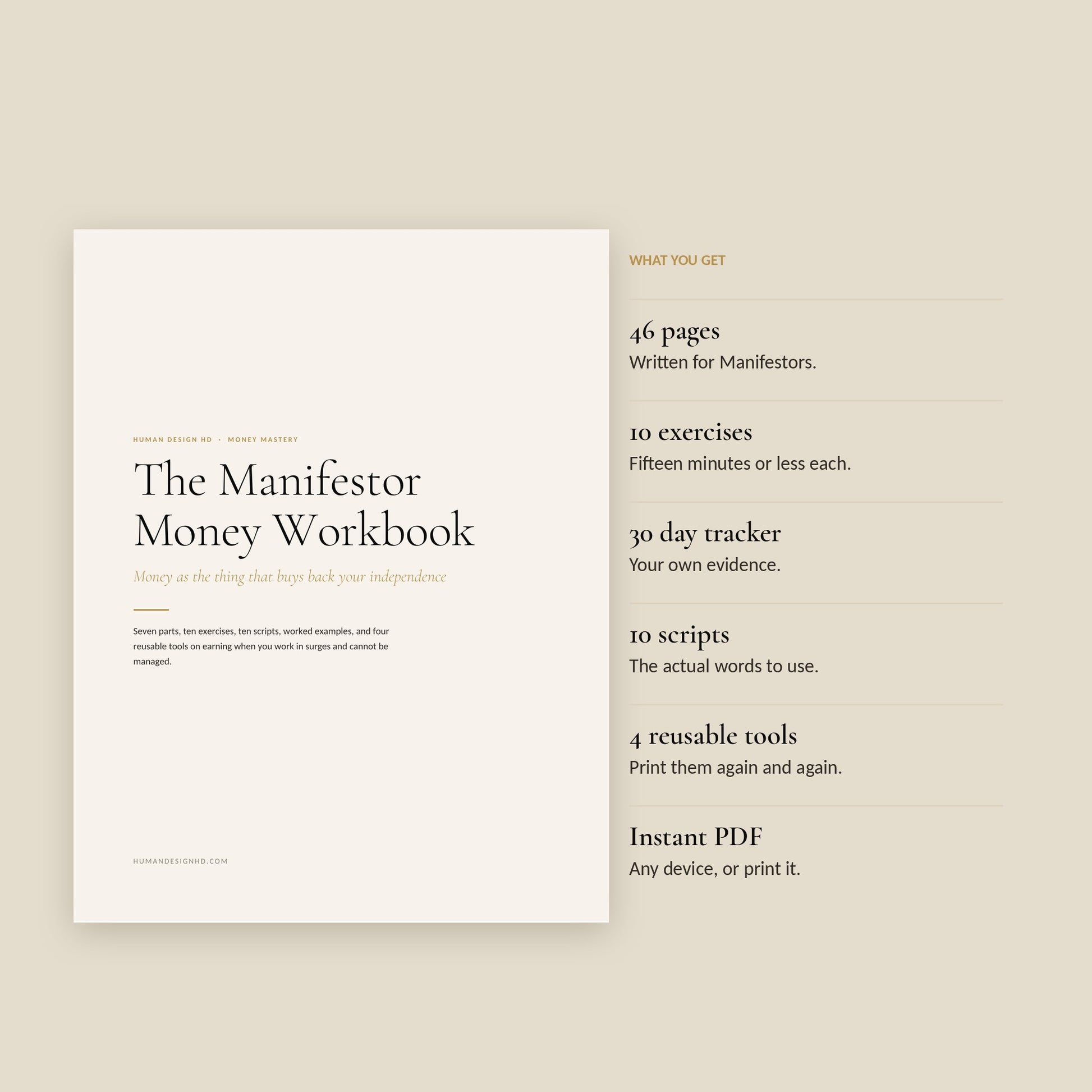 Human Design Manifestor Money Workbook, what You Get