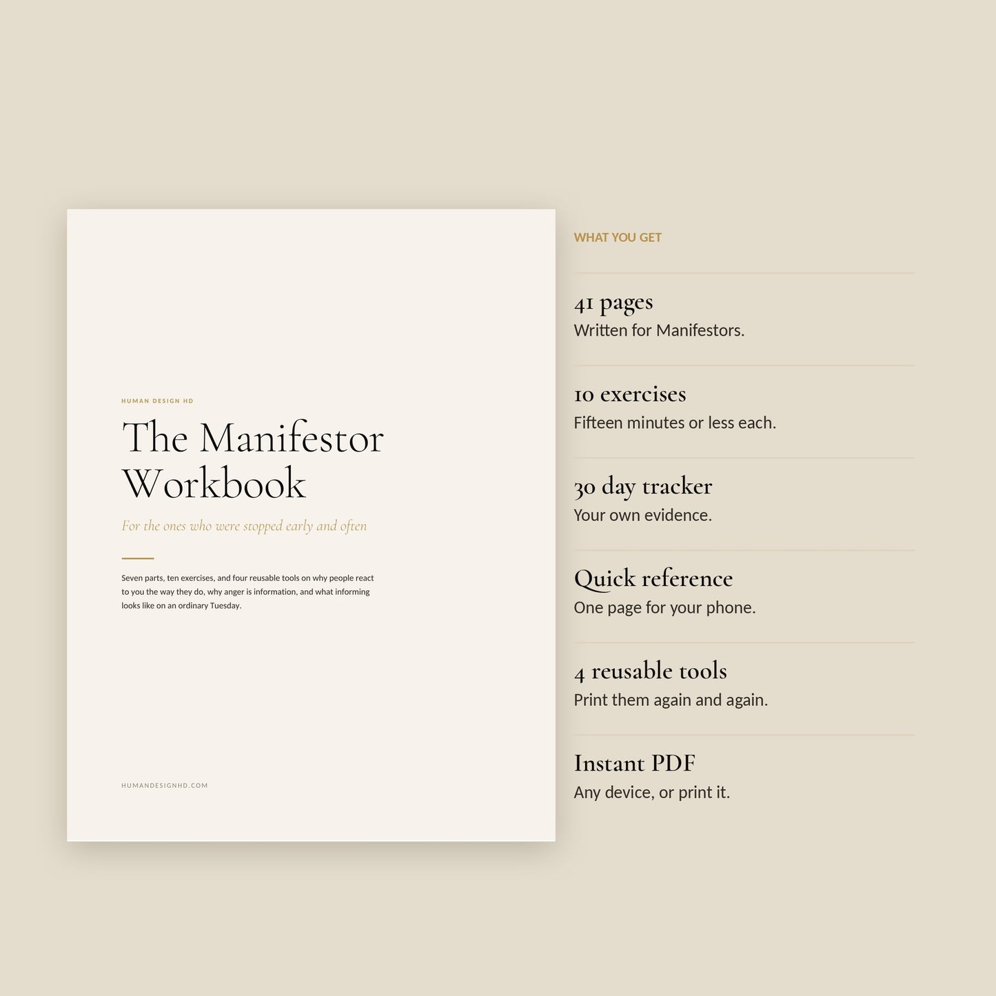 Human Design Manifestor Workbook, what You Get