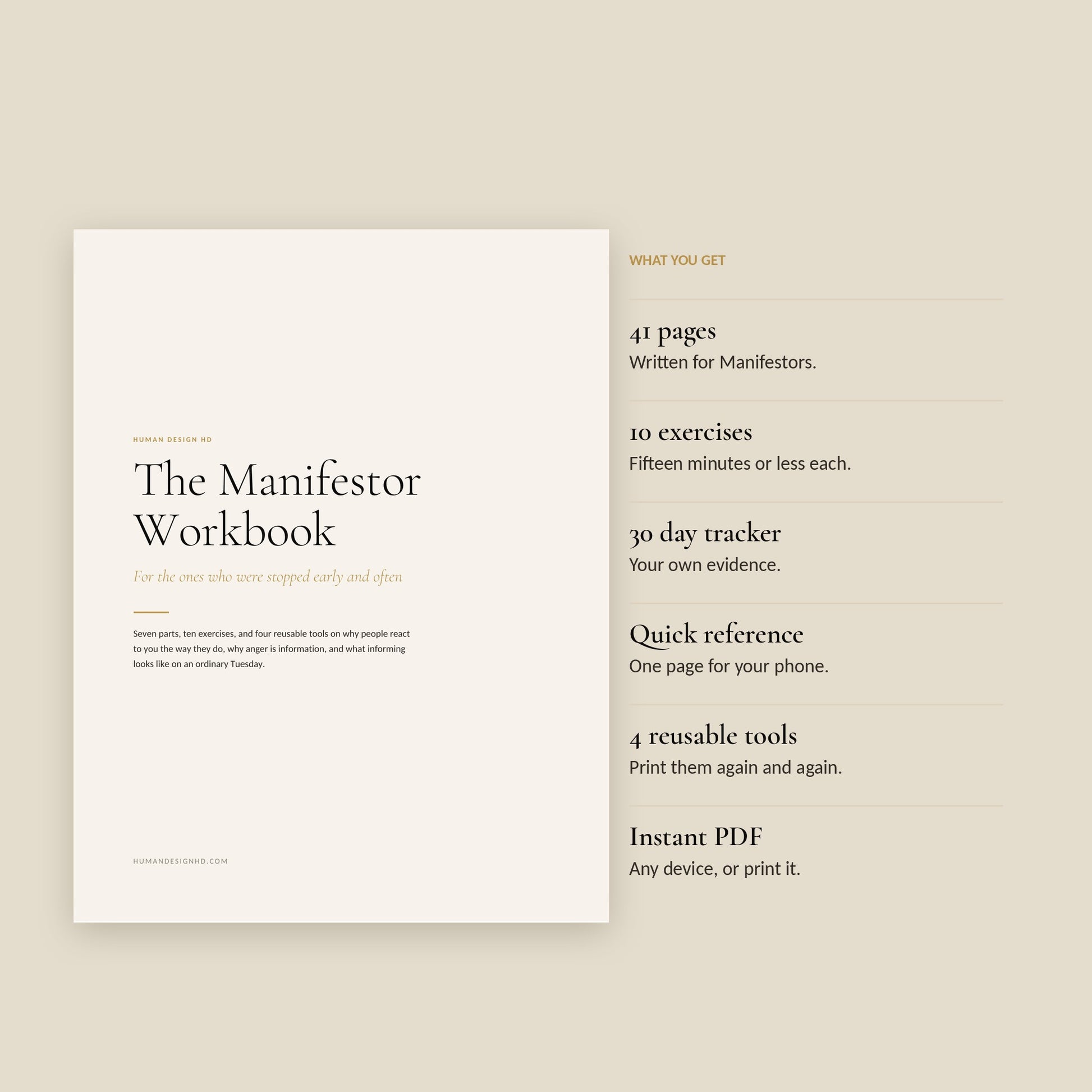 Human Design Manifestor Workbook, what You Get
