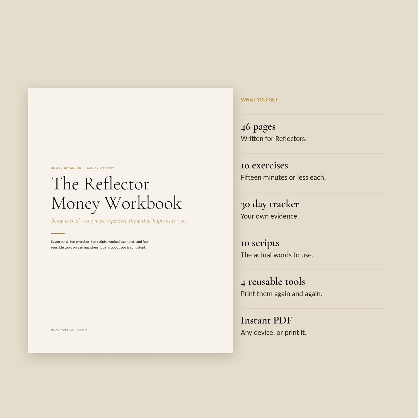 Human Design Reflector Money Workbook, what You Get