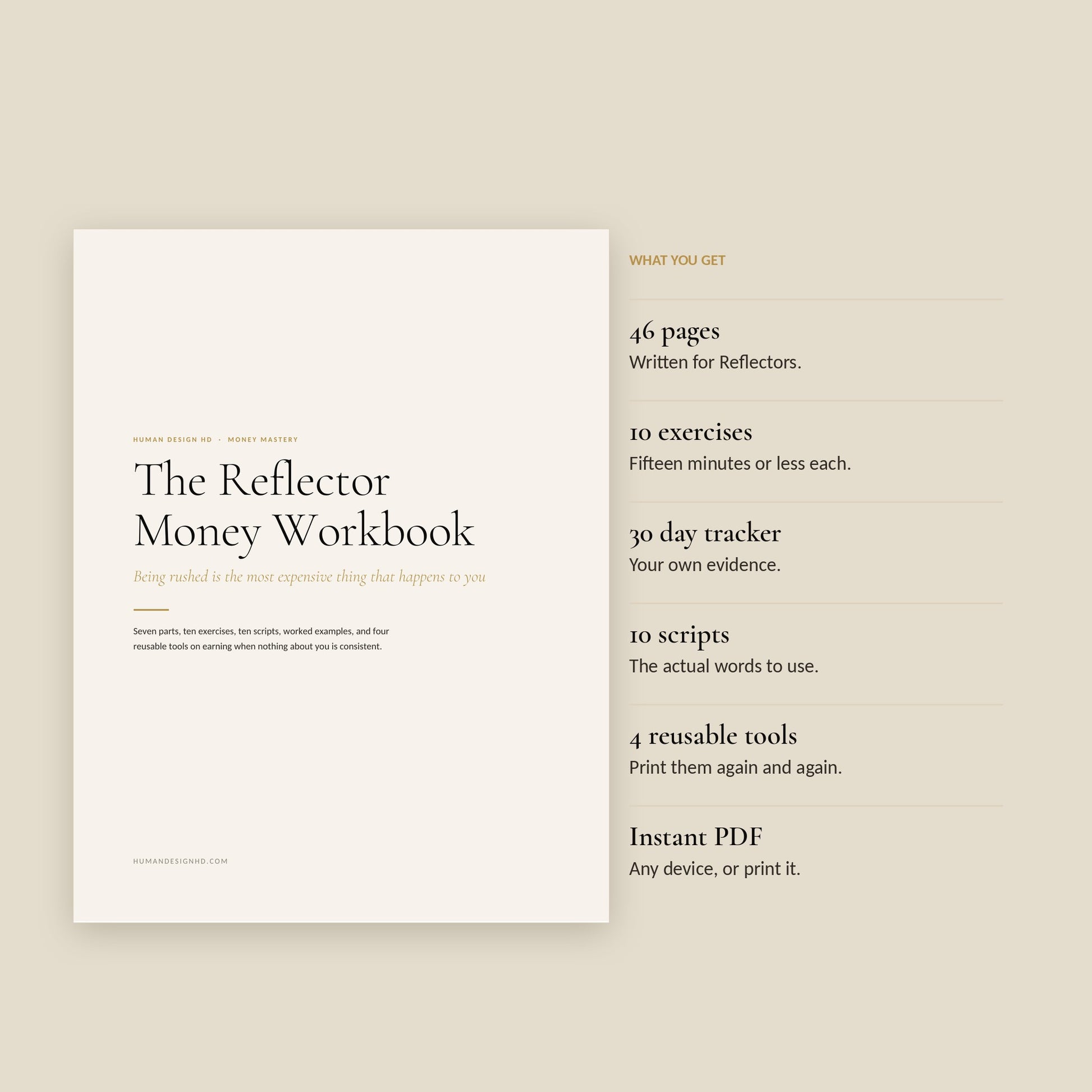 Human Design Reflector Money Workbook, what You Get