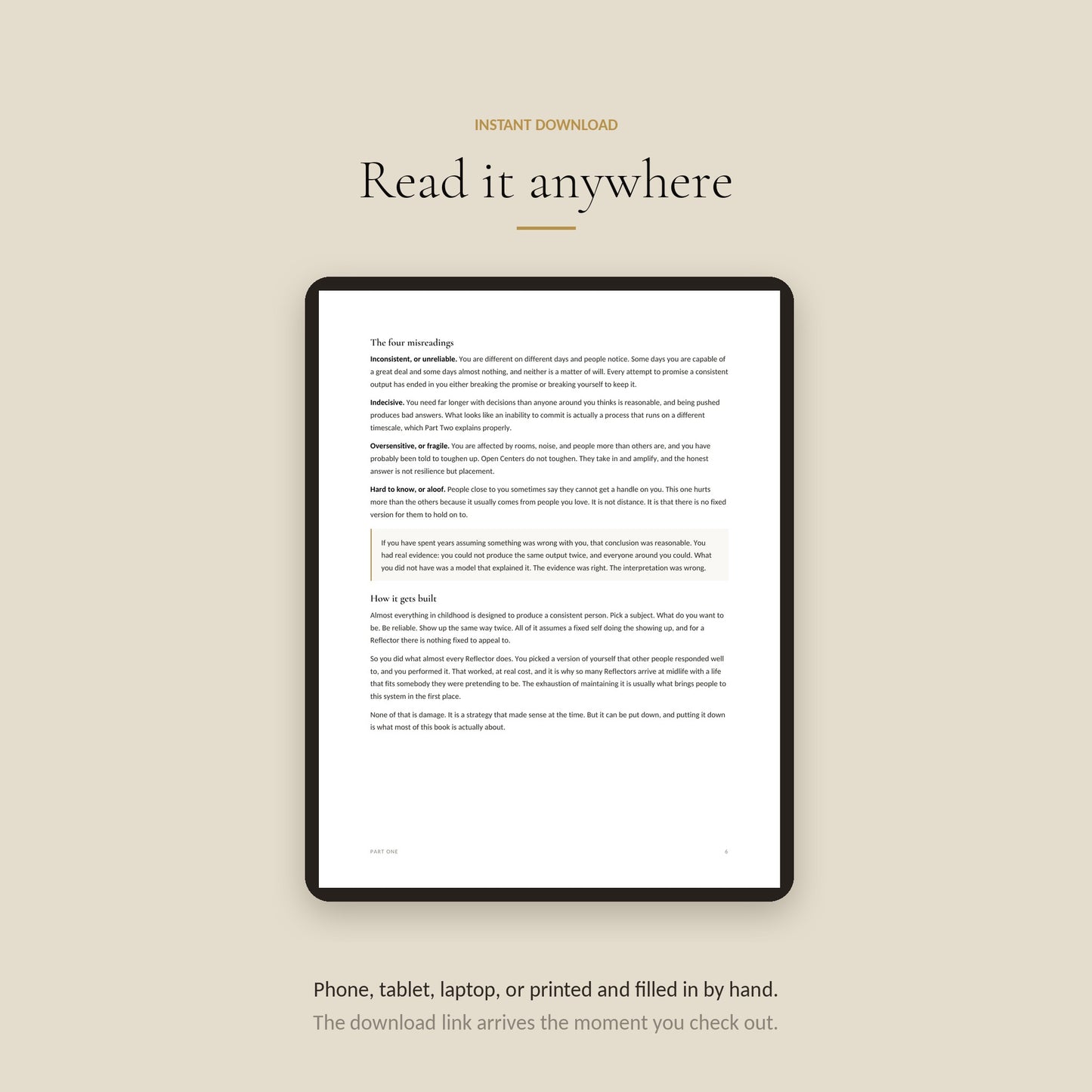 Human Design Reflector Workbook, read Anywhere