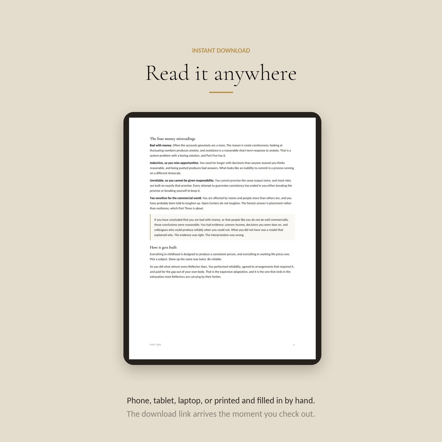 Human Design Reflector Money Workbook, read Anywhere