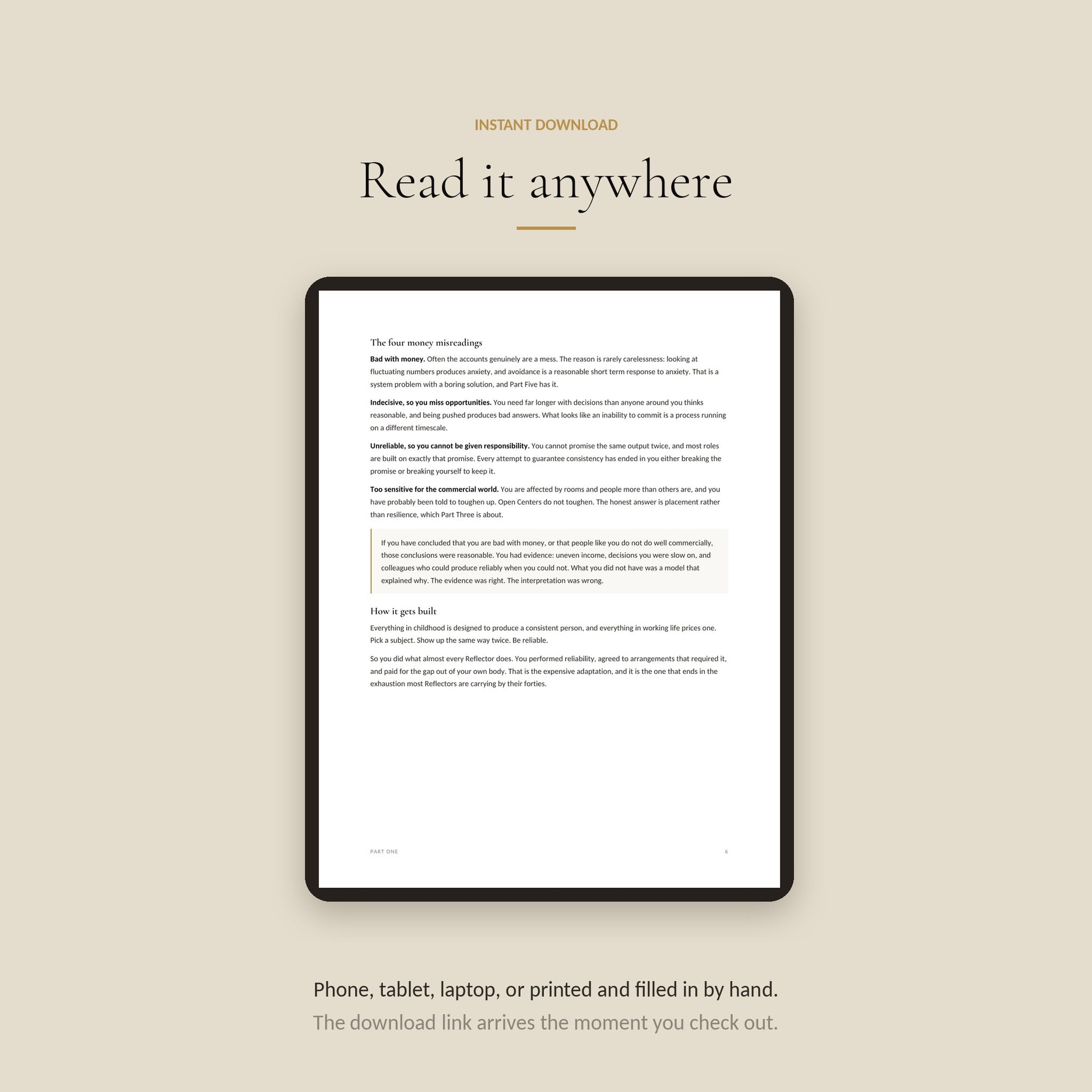 Human Design Reflector Money Workbook, read Anywhere