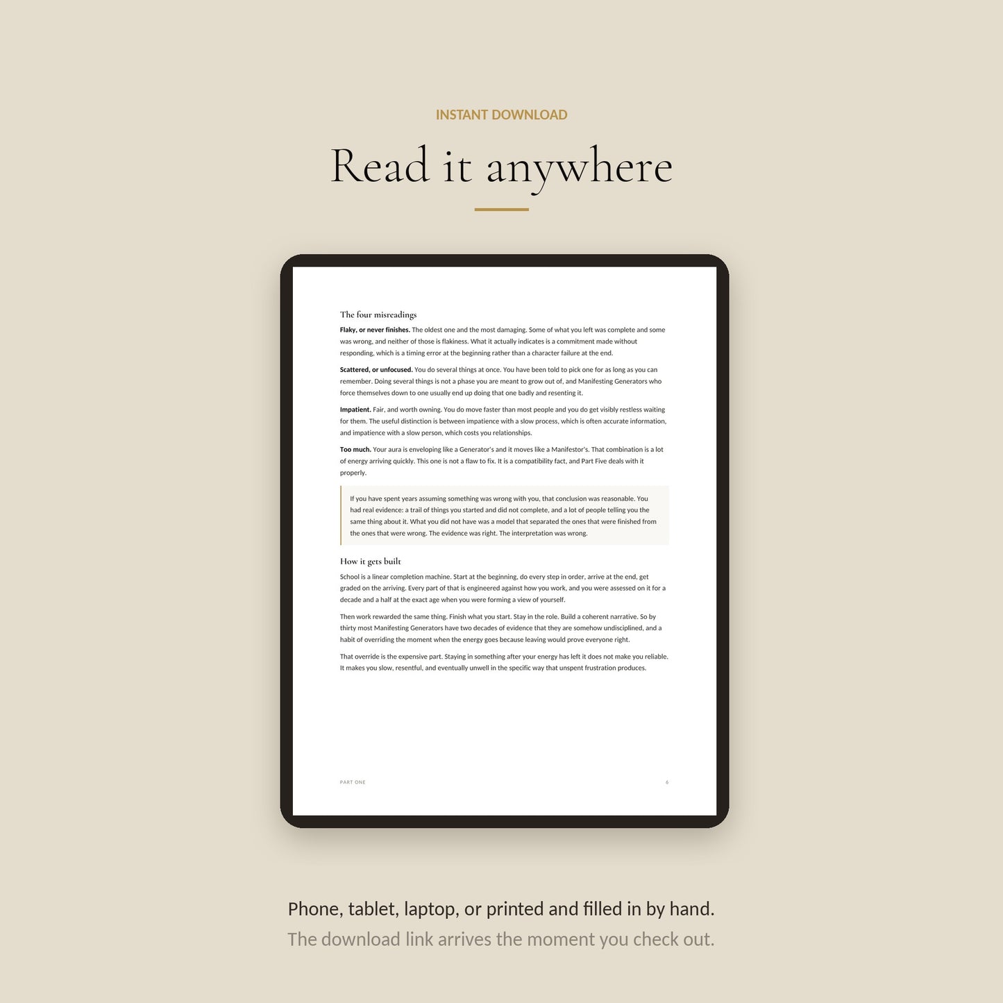 Human Design Manifesting Generator Workbook, read Anywhere