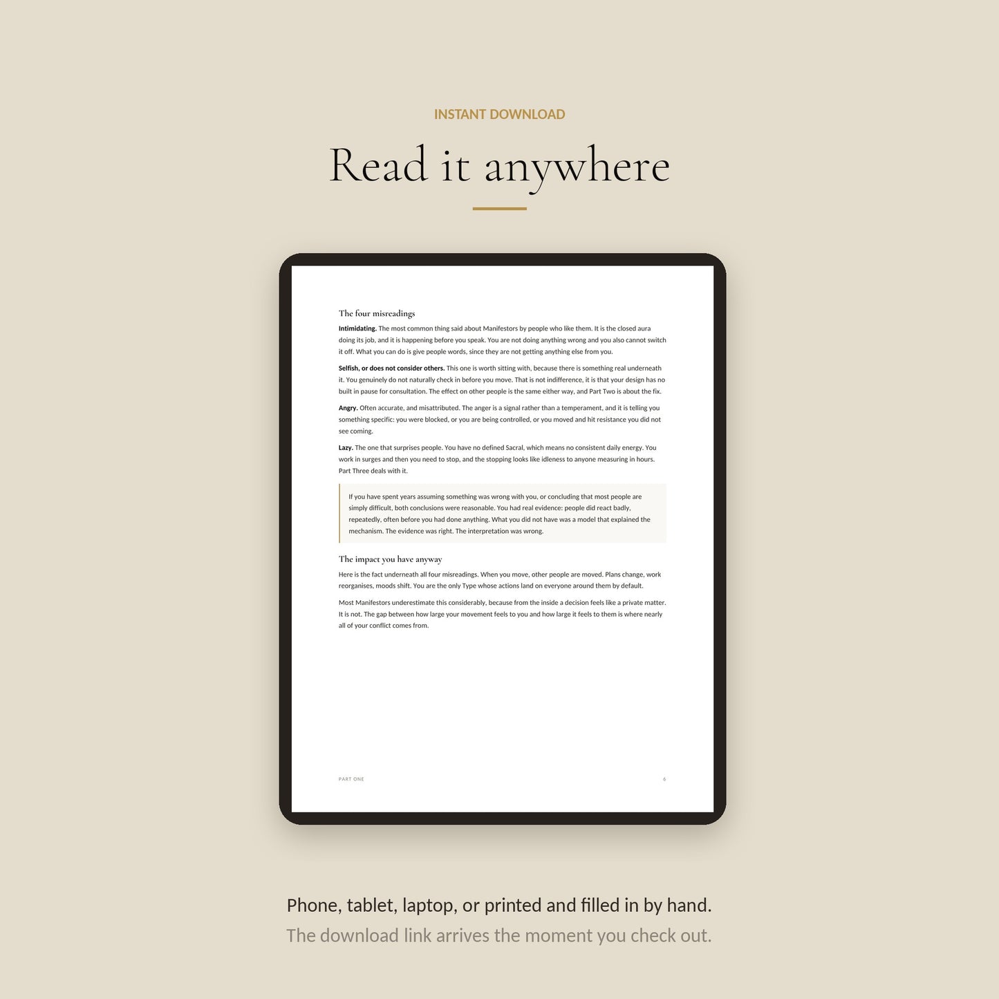 Human Design Manifestor Workbook, read Anywhere