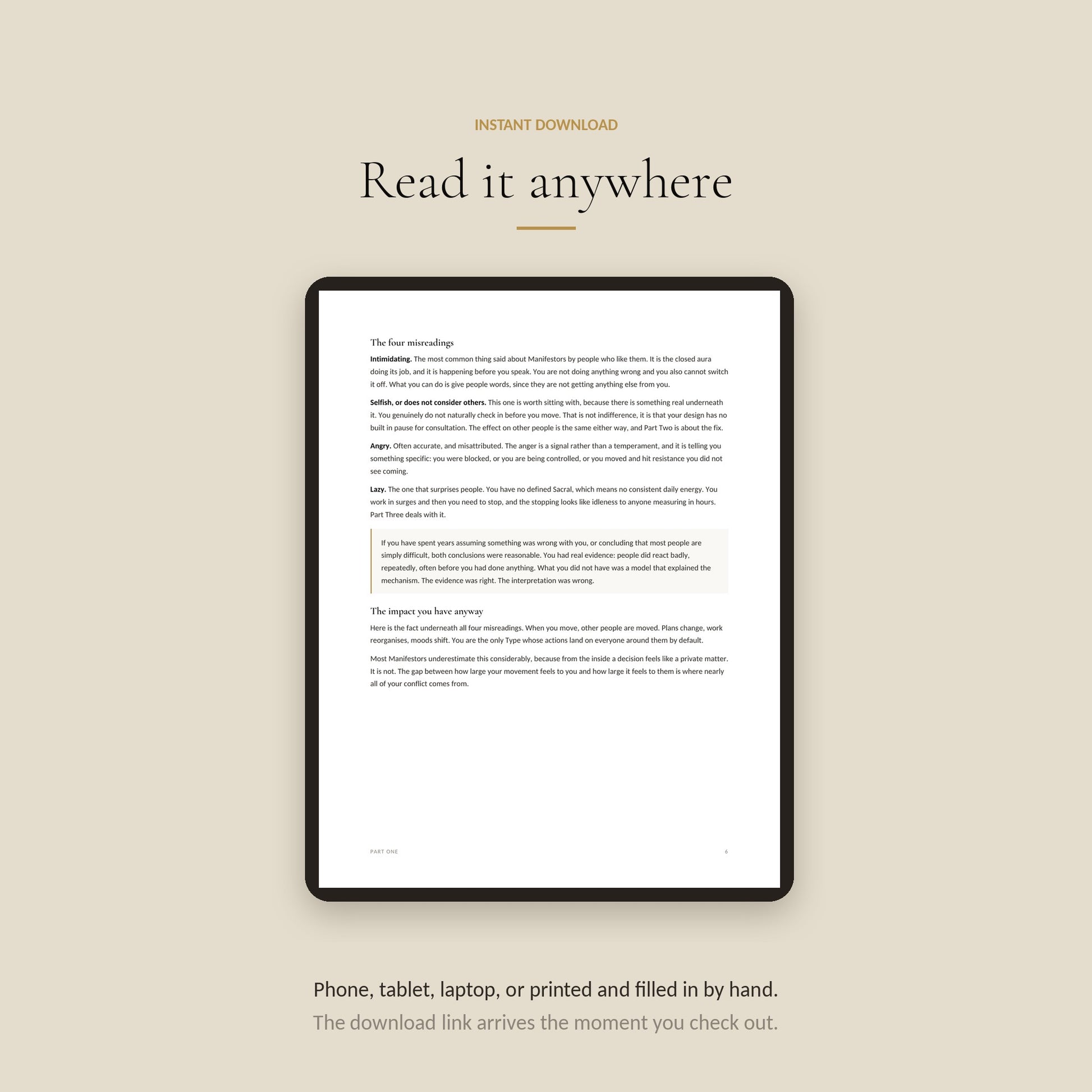 Human Design Manifestor Workbook, read Anywhere