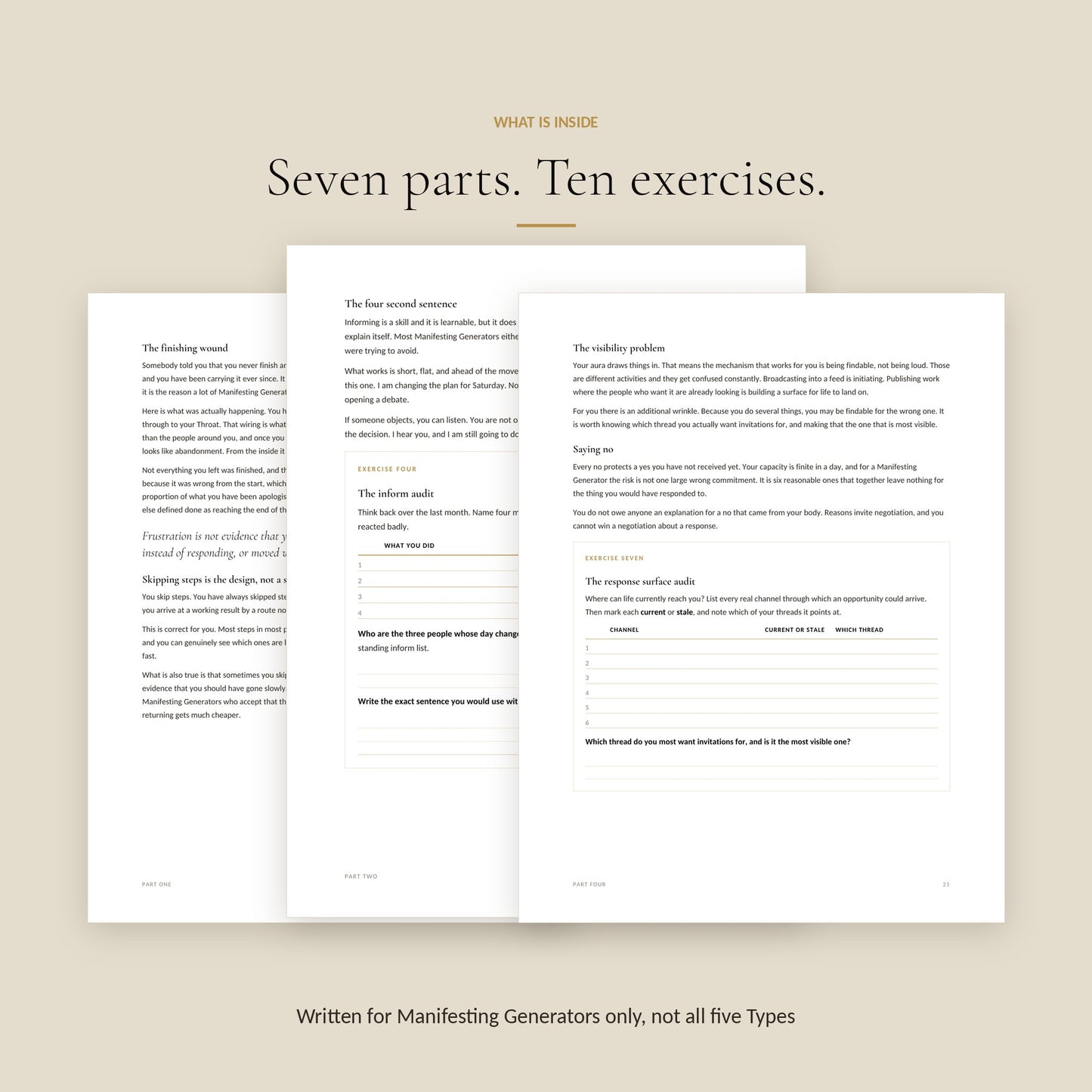 Human Design Manifesting Generator Workbook, what Is Inside