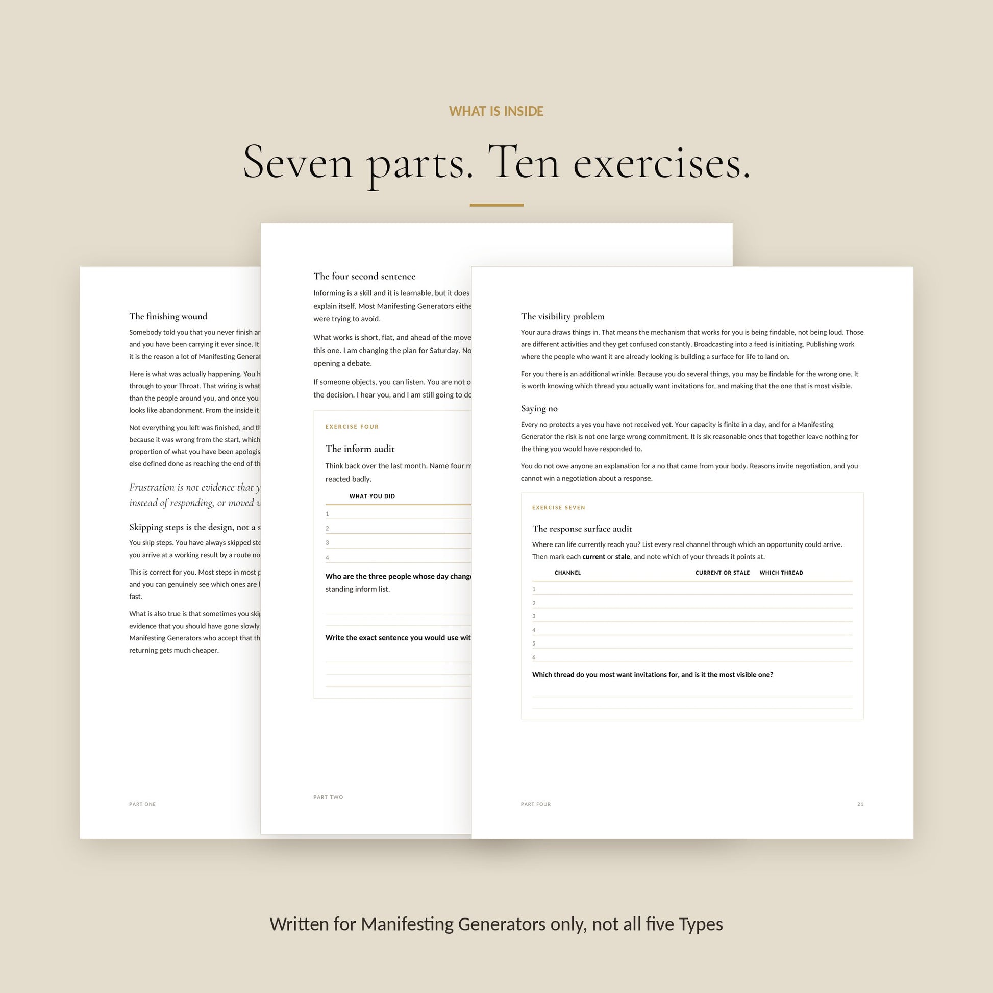 Human Design Manifesting Generator Workbook, what Is Inside