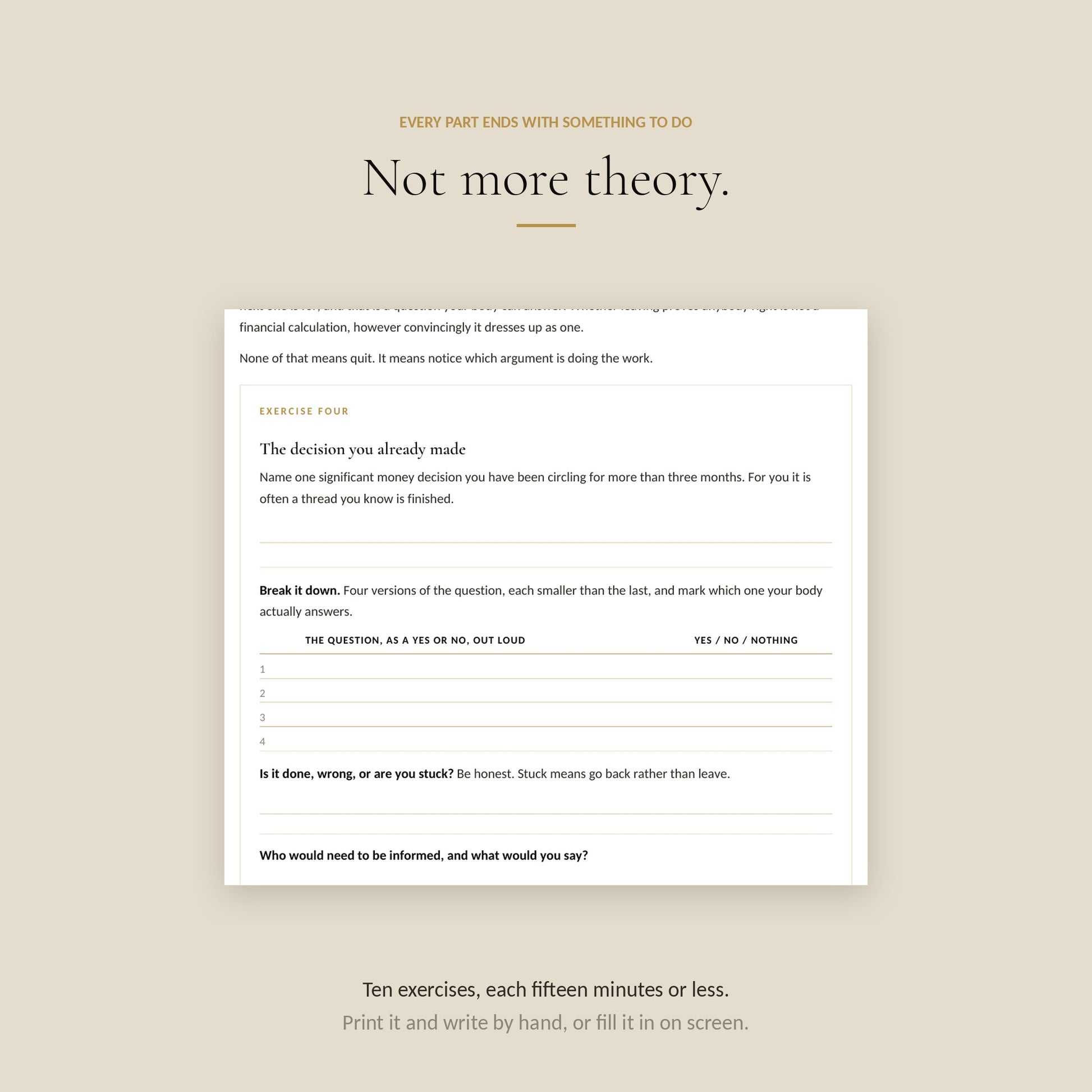 Human Design Manifesting Generator Money Workbook, exercises