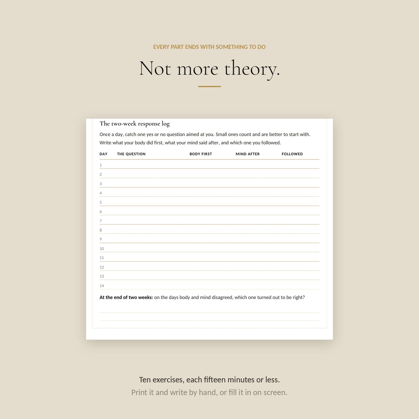 Human Design Generator Workbook, exercises