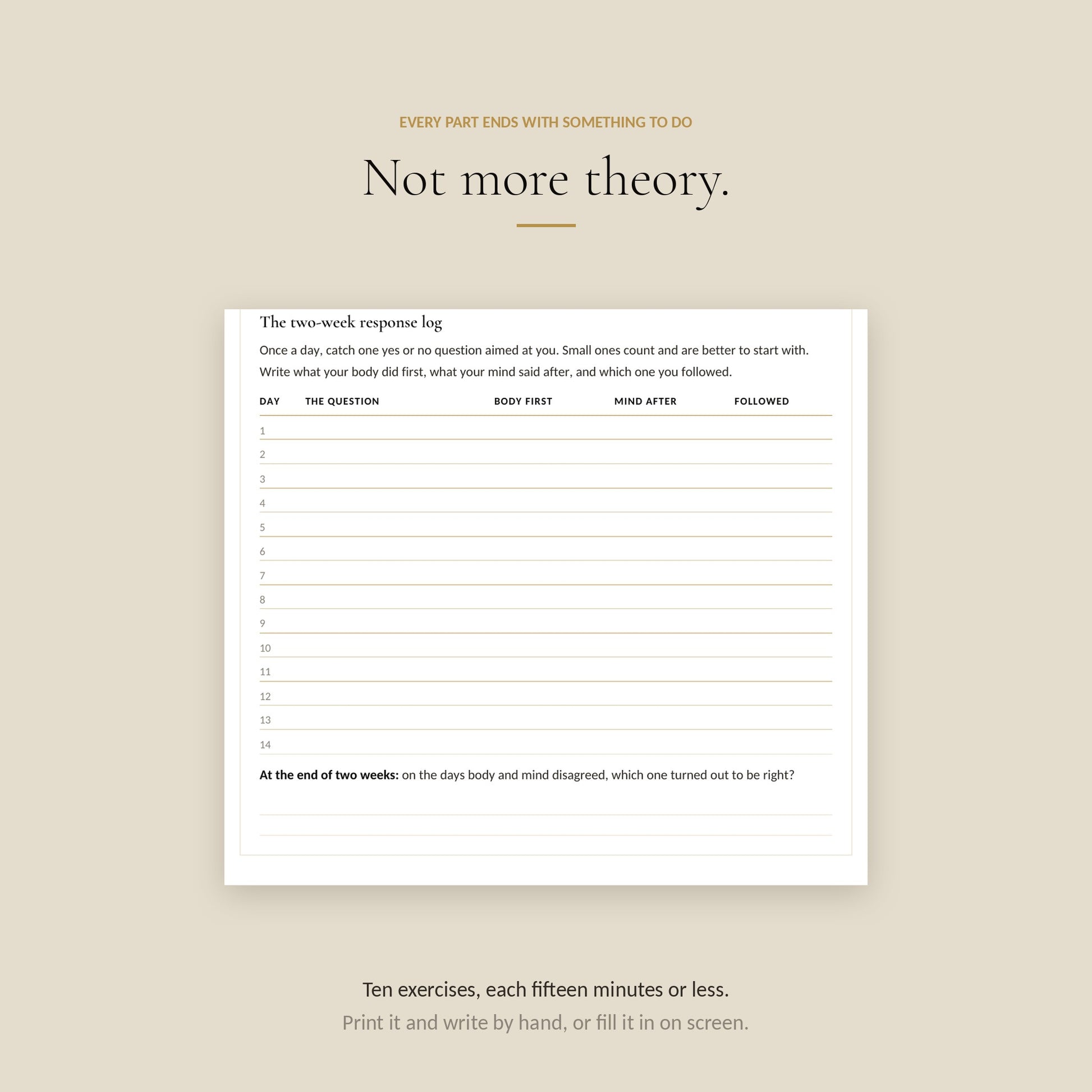 Human Design Generator Workbook, exercises