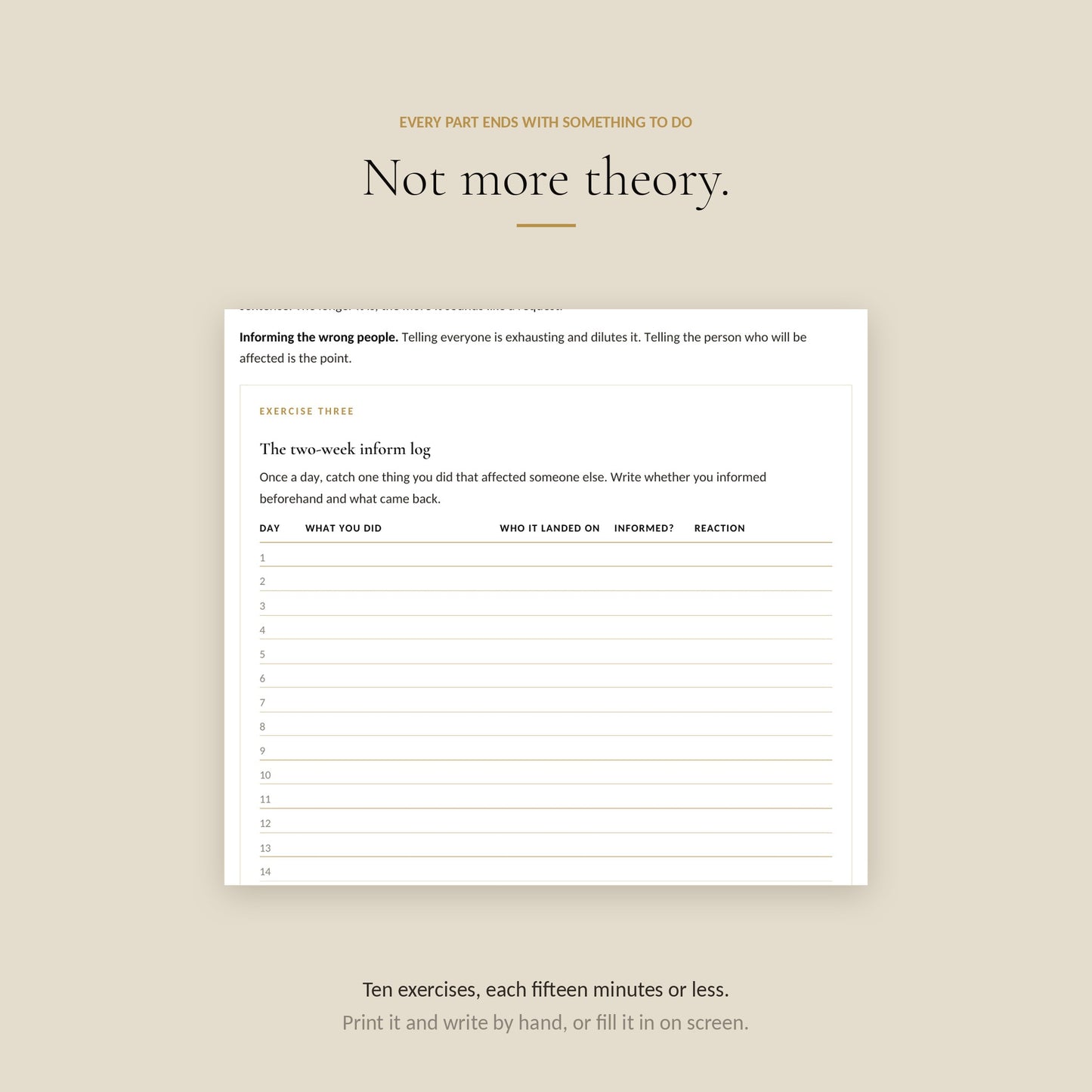 Human Design Manifestor Workbook, exercises