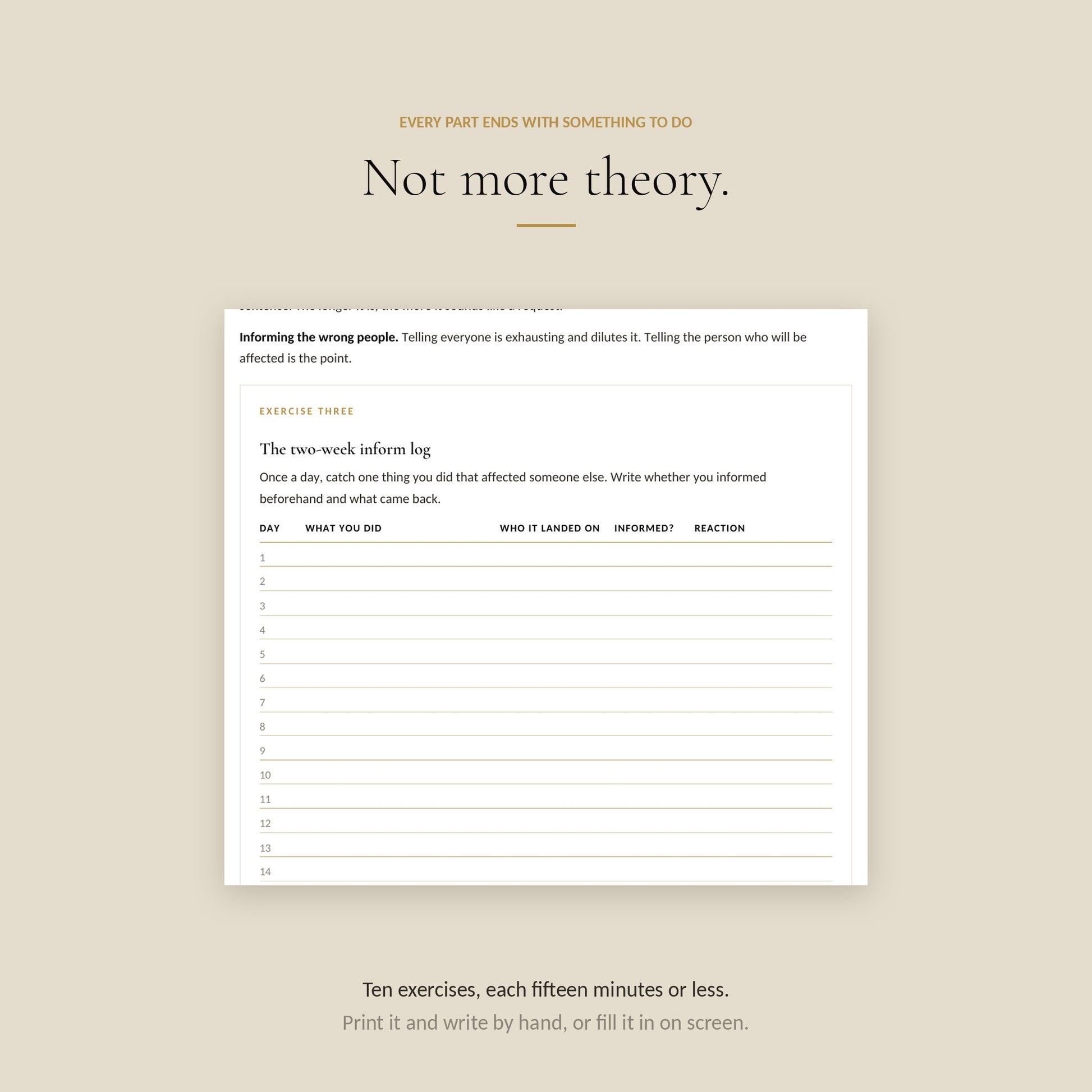 Human Design Manifestor Workbook, exercises