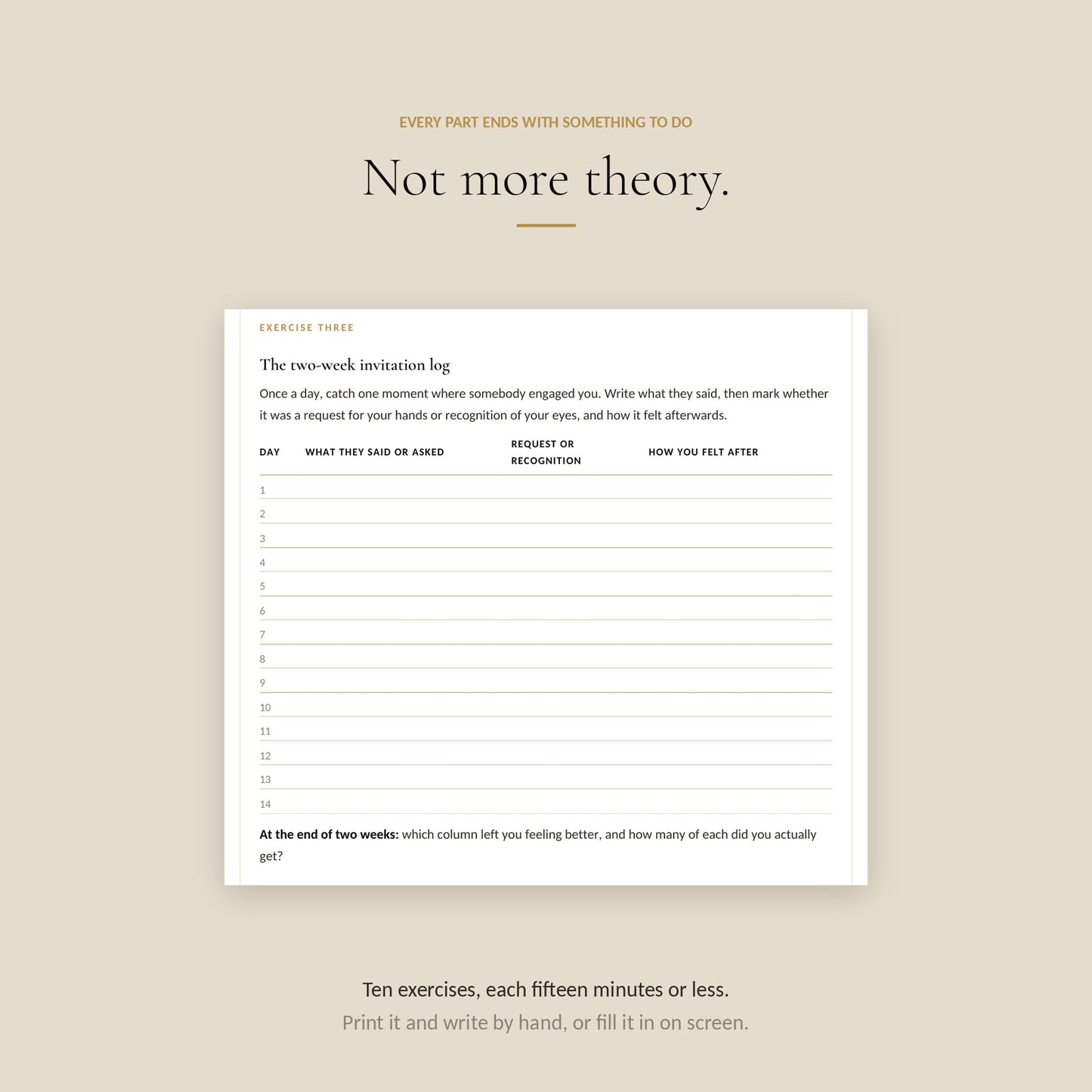 Human Design Projector Workbook, exercises