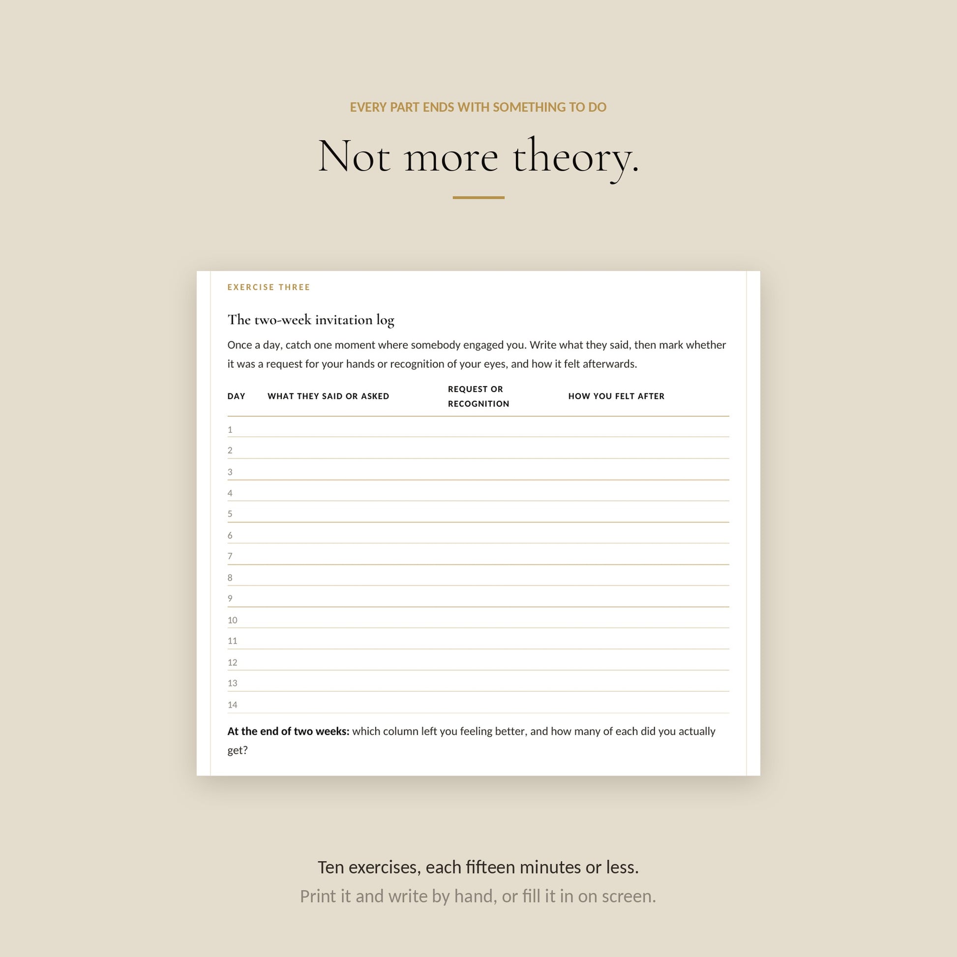 Human Design Projector Workbook, exercises
