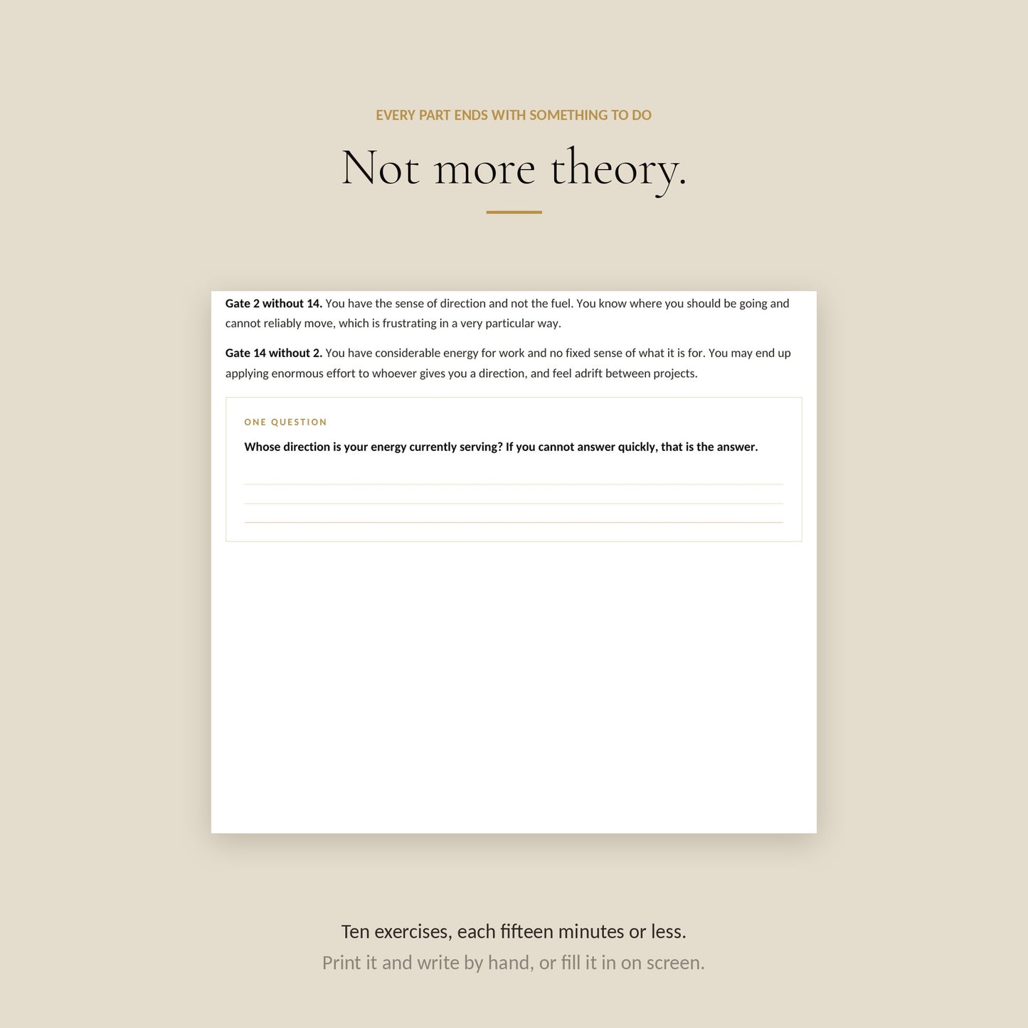 Human Design Channels Workbook, inside a Channel