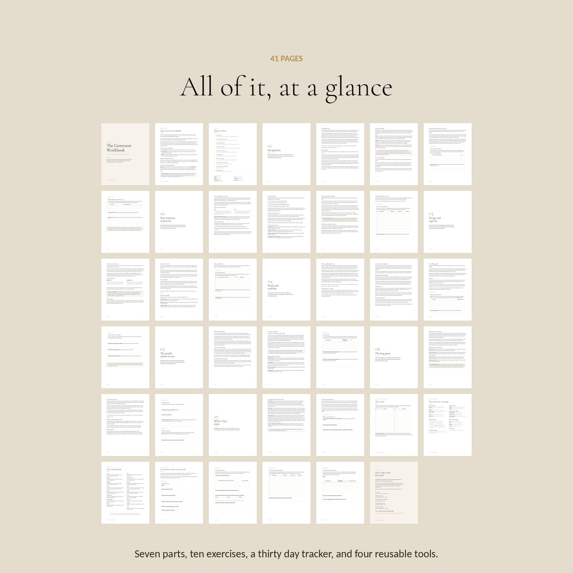 Human Design Generator Workbook, all 41 Pages